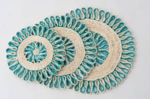 Wholesale gift set: Set of 3 Handwoven Seagrass Placemats | Housewarming Gifts | Holiday Gift Ideas | Natural Kitchen Gi
