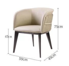 Wholesale leather raw materials: Italian Minimalist Modern Hotel Furniture Genuine Leather Metal Dining Chair