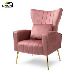 Wholesale luxury furniture: Modern Luxury Wood Frame Velvet Fabric Cushion  Arm Chairs Living Room Home Furniture
