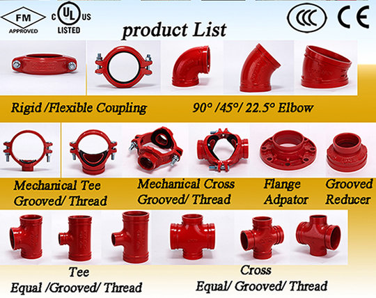 Ductile Iron Flexible Coupling with FM and UL Approved