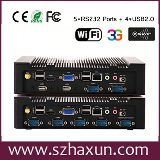 Intel Atom D2550 Fanless Computing , Mini Computer with RS422,HDMI, WINDOWS7 Embedded Computing