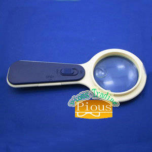 Wholesale glow button: Flashlight with One LED Bulb Light /With Optical Magnifier