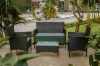 Patio Sofa Set 4 PCS Outdoor Furniture Set PE Rattan Wicker...