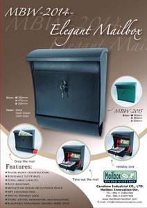 Wholesale packing box: MBW-2014 Elegant Mailbox,Wall Mount, Letterbox,Postbox