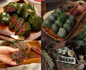 Wholesale thailand rice: Mugwort Glutinous Rice Cake (With Red Bean Paste)