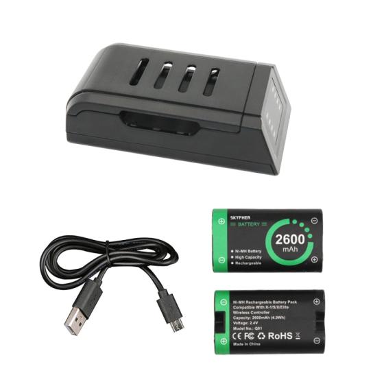 2600mAh High Capacity Charging Rechargeable Battery Pack for Xbox One/S ...