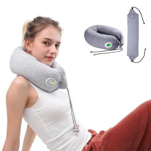Wholesale travel pillow: Neck Roll Pillow with 3 Vibrating Modes for Neck, Back and Leg Relax and Support , Adjustable Travel