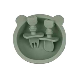 Wholesale dinnerware: Baby Silicone Bowl and Spoon Set Baby Tableware Set for Kids Dinnerware Silicone Bowl Sets