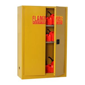 Wholesale herbicides: MaxxBuild FM Approved Flammable Cabinet, 45 Gallon, 2 Doors, 2 Shelves, Manual Close, Yellow