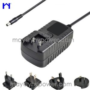 Wholesale wall plug adapter: 18w  Interchangeable Switching Power Supply Wall Plug in 12V 1.5A AC Adapter