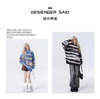 Sell Turtleneck Sweater 2023 Autumn and Winter Striped Mohair Sweater