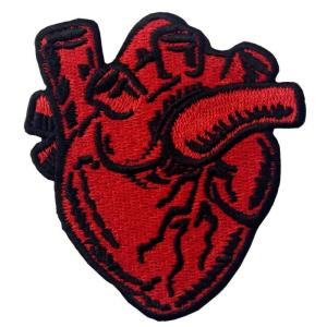 Wholesale t pvc edge: Eco Friendly 120D Woven Custom Embroider Patch Red Heart Applique for Clothes