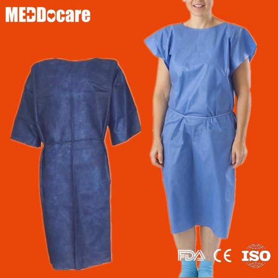 Disposable Non Woven Nurse Gown Hospital Exam Patient Gown(id:10286816 ...