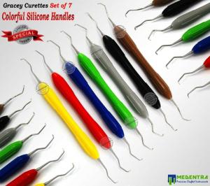 Wholesale printing: Gracey Curettes Silicon Handle Set of 7 Periodontal Dental Root Scaler