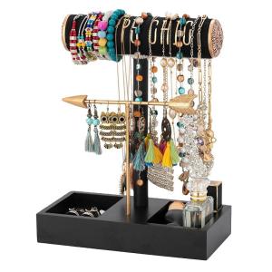 Wholesale wood watch: Jewelry Box Solid Wood Earrings Bracelet Display Storage Rack Necklace Watch Display Props
