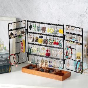 Wholesale gift item watch: Jewelry Stand Earring Stand Earring Organizer Earring Holder Jewelry Organizer Holder with Wooden Tr