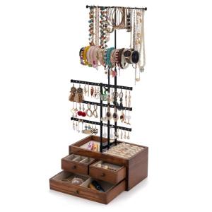 Wholesale wooden jewelry box: Wooden Jewelry Organizer 5 Tier Jewelry Stand Holder Qilichz Jewelry Tree Adjustable Height Jewelry