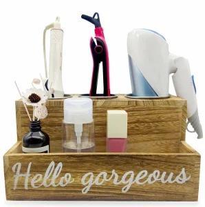 Wholesale curling iron: Wooden Hair Tool Organizer, Blow Hair Dry and Straightener Holder, Curling Iron Holder, Flat Iron Ho