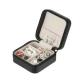 Small Faux Leather Travel Jewelry Box Organizer Display Storage Case for Rings Earrings Necklace, Bl