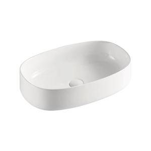 Wholesale pure white: Modern Vitreous China Oval Vessel Bathroom Sink Pure White Porcelain Vanity Vessel Sink