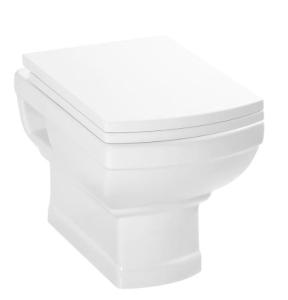 Wholesale nano ceramic coating: Traditional Square Glassy White Vitreous China Ceramic Compact Design Wall-hung Toilet