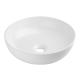 Glossy White Countertop Porcelain Round Table-top Vessel Sink