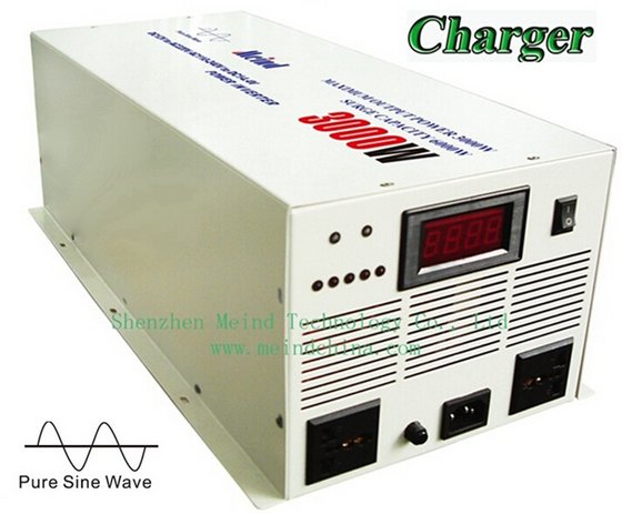 Pure Sine Wave Built-in Charger Digital Display DC To AC Sufficient 3000W Power Inverter