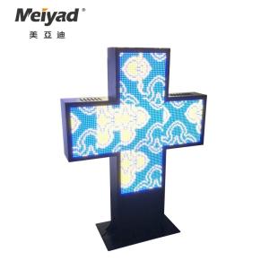 Wholesale new advance stage light: Double Sides Outdoor P10 LED Pharmacy Cross Sign