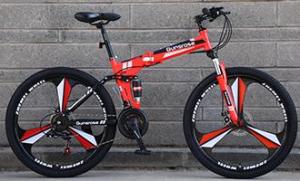 Wholesale kid's bicycle: Folding Mountain Bike Black&Red Color Jiangwo Foldable MTB Mountain Bicycle