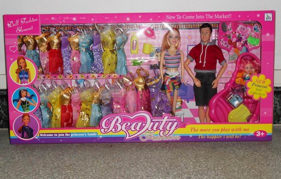 plastic barbie set