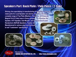 Wholesale Speakers: Speakers Back Plate and T-Yoke Made in Taiwan