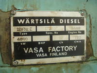 60HZ Wartsila Diesel Generator 4860KW X 2