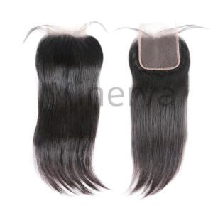 Wholesale 100% human hair: 4*4 Human Hair Lace Closures Straight Natural Color