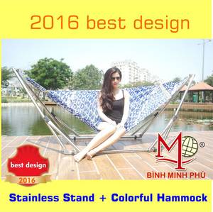 Wholesale strong sealing: Premium Foldable Stainless Camping Hammock Stand with Double Hammock Net
