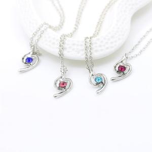 Wholesale alloy necklace: Fashion White Alloy Diamond Geometric Necklace