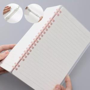 Wholesale binder clips: High Quality Transparent Waterproof Material Spiral Office Notebook B5 Plastic Binder Loose Leaf