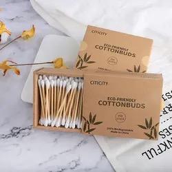 Wholesale cotton: COTTON BUD Biodegradable Bamboo Cotton Ear Buds Factory Cotton Swabs