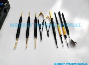 Wholesale needle holder: Dental Micro Oral Surgery Instruments Kit Rotatable Scalpel Handle Probe 9 PCS