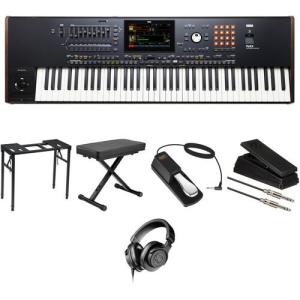 Wholesale pedal: Korg Pa5X 76-Key Pro Arranger Keyboard Kit with Stand, X-Bench, Pedals, and Headphones