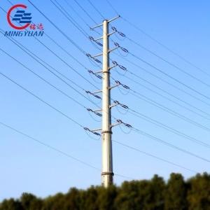 Wholesale transmission tower: 110kv GR8.8 Steel Utility Pole , Hexadecagon Galvanized Electric Pole