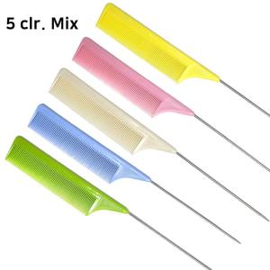 Wholesale tail: ABS Color Comb with Stainless Steel Tail Tooth Barber Comb for Haircut Korea