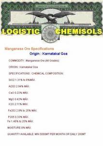 Wholesale accounting: Manganese Ore