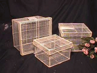 Sinamay square nested boxes