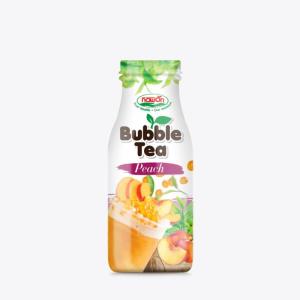 Wholesale tea drinks: 280ml Peach Bubble Tea Drink Glass Bottle