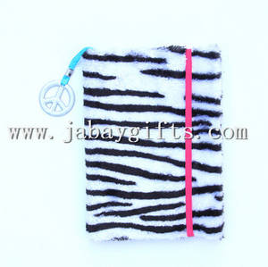 Wholesale elastic band: Zebra Plush Notebook with Elastic Band, Zebra Plush Journal with Elastic Band