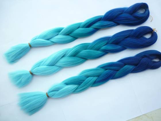 Sell Ombre Color Blue Xpression Braiding Hair Kanekalon Jumbo
