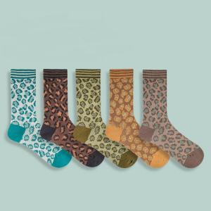 Wholesale comfortable wearable: Color Spotted Cotton Crew Socks