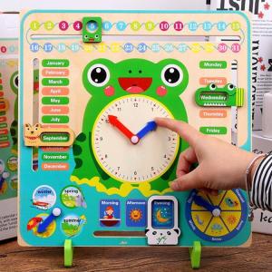 Wholesale Educational Toys: Wooden Montessori Educational Toy Clock for Kids