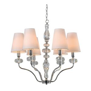 Wholesale chrome plated switch: 6 Light Clear K9 Crystal Chandelier NC1241P-6CR