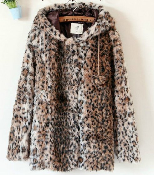 leopard print coat with hood